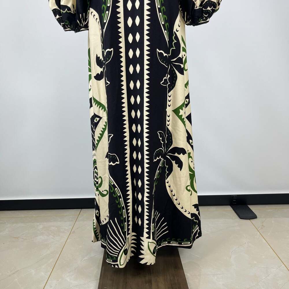 NWOT Farm Rio Mystic Scarf Floral Long Sleeve V Neck Maxi Dress Size XS - Picture 8 of 13